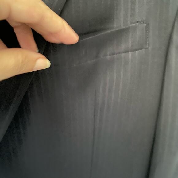 Vtg 90s PinStripe Mens Blazer 46R Preppy Wall Street USA Business Y2K Sopranos - Picture 3 of 16